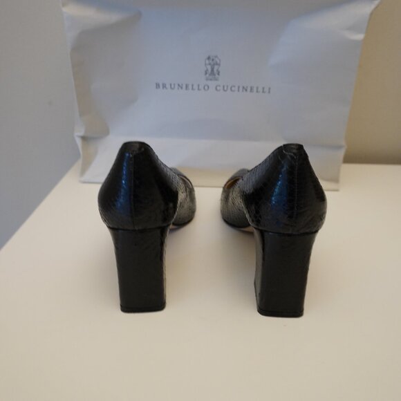 Marc Fisher Black Zala Snake Embossed Pumps Size 7 1/2 - Picture 4 of 7